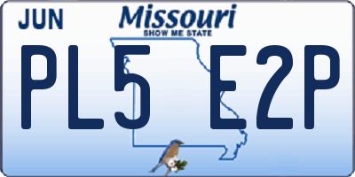 MO license plate PL5E2P