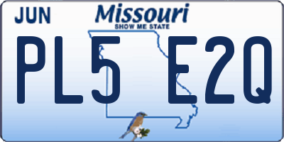 MO license plate PL5E2Q