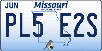 MO license plate PL5E2S
