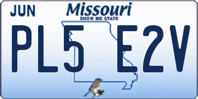MO license plate PL5E2V