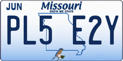 MO license plate PL5E2Y