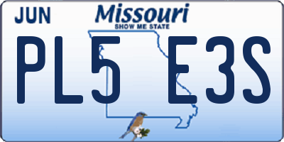 MO license plate PL5E3S