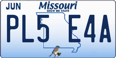 MO license plate PL5E4A