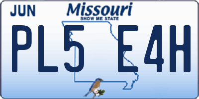 MO license plate PL5E4H