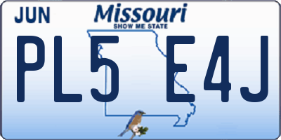 MO license plate PL5E4J