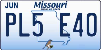MO license plate PL5E4O