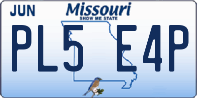 MO license plate PL5E4P
