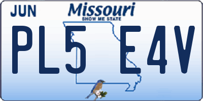 MO license plate PL5E4V