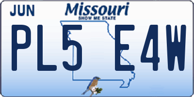 MO license plate PL5E4W