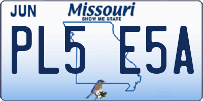 MO license plate PL5E5A