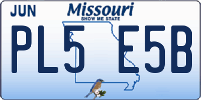 MO license plate PL5E5B