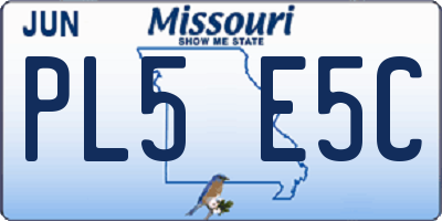MO license plate PL5E5C