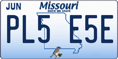 MO license plate PL5E5E