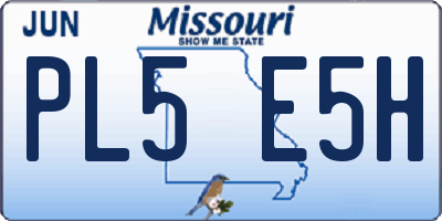 MO license plate PL5E5H