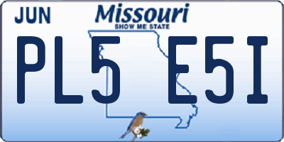 MO license plate PL5E5I