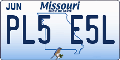 MO license plate PL5E5L