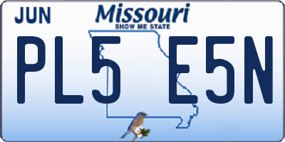 MO license plate PL5E5N