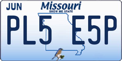 MO license plate PL5E5P