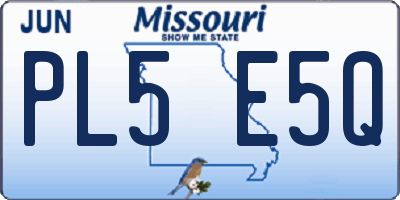 MO license plate PL5E5Q