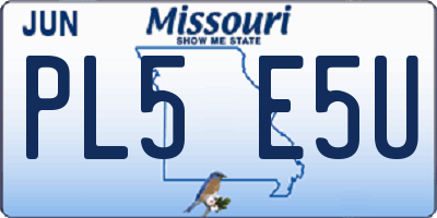 MO license plate PL5E5U