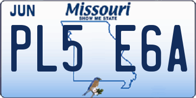 MO license plate PL5E6A