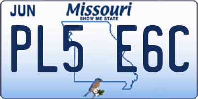 MO license plate PL5E6C