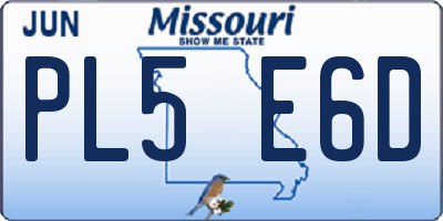 MO license plate PL5E6D