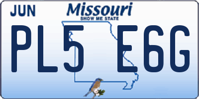 MO license plate PL5E6G