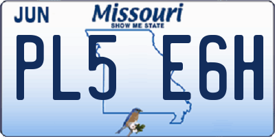 MO license plate PL5E6H