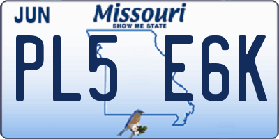 MO license plate PL5E6K