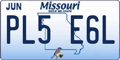 MO license plate PL5E6L