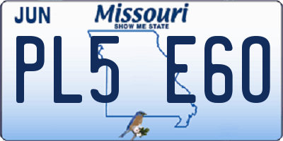 MO license plate PL5E6O