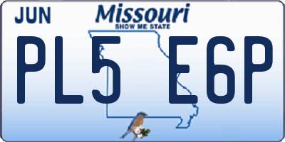 MO license plate PL5E6P