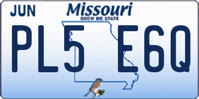 MO license plate PL5E6Q