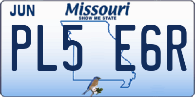 MO license plate PL5E6R