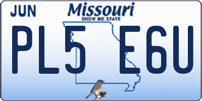 MO license plate PL5E6U