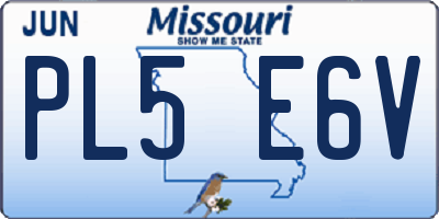 MO license plate PL5E6V