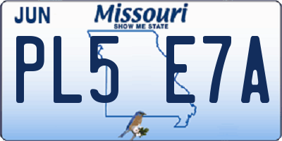 MO license plate PL5E7A