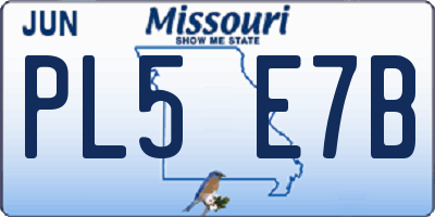 MO license plate PL5E7B
