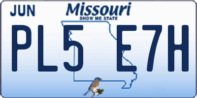 MO license plate PL5E7H