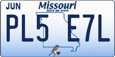 MO license plate PL5E7L
