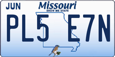 MO license plate PL5E7N