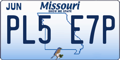 MO license plate PL5E7P
