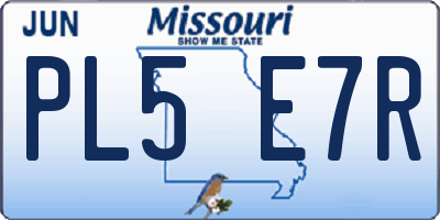 MO license plate PL5E7R