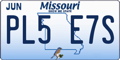 MO license plate PL5E7S