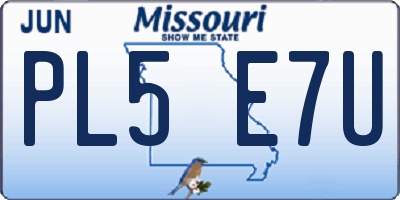 MO license plate PL5E7U