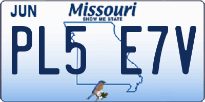 MO license plate PL5E7V