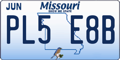MO license plate PL5E8B