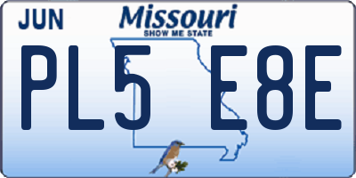 MO license plate PL5E8E