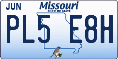 MO license plate PL5E8H